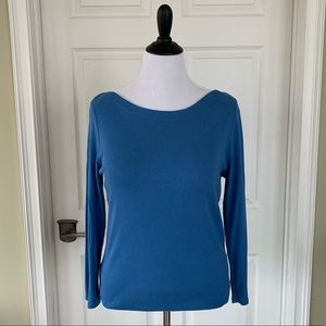 GAP Blue Boatneck Tee 3/4 Sleeves